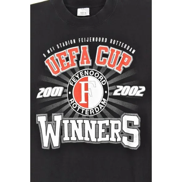 Vintage Feyenoord Rotterdam shirt, 2002 UEFA Europa League black tee - AU XS - Picture 2 of 5